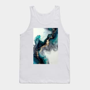 Crystal Clear Aqua - Abstract Alcohol Ink Resin Art Tank Top